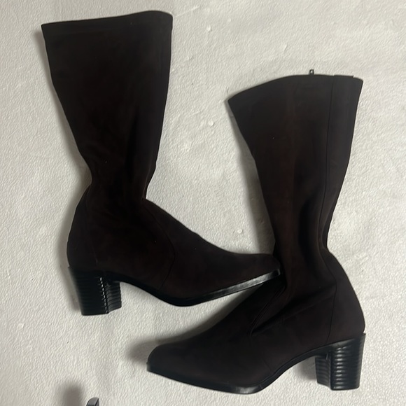 🆕 George brown suede zip up mid calf boots - Picture 3 of 11